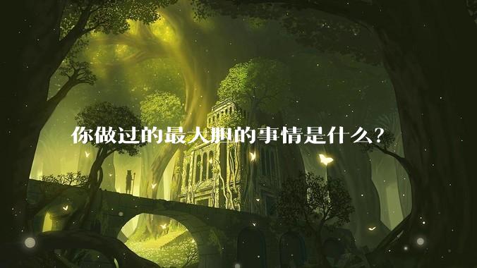 你做过的最大胆的事情是什么？