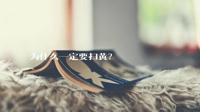 为什么一定要扫黄？